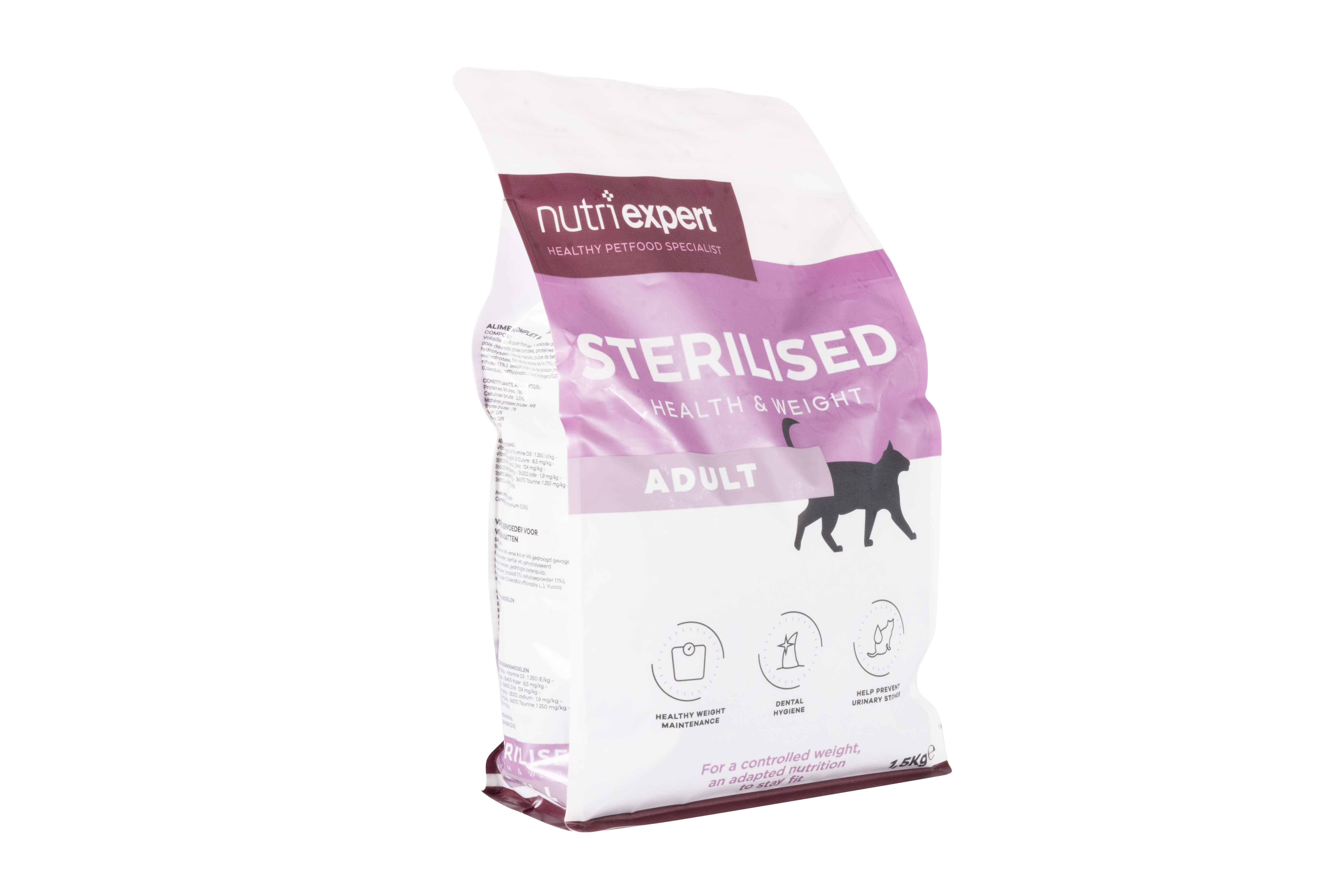 Nutri Expert Croquettes | Sterilised | Health & Weight | Chat (Adulte) | Poulet | 1,5kg