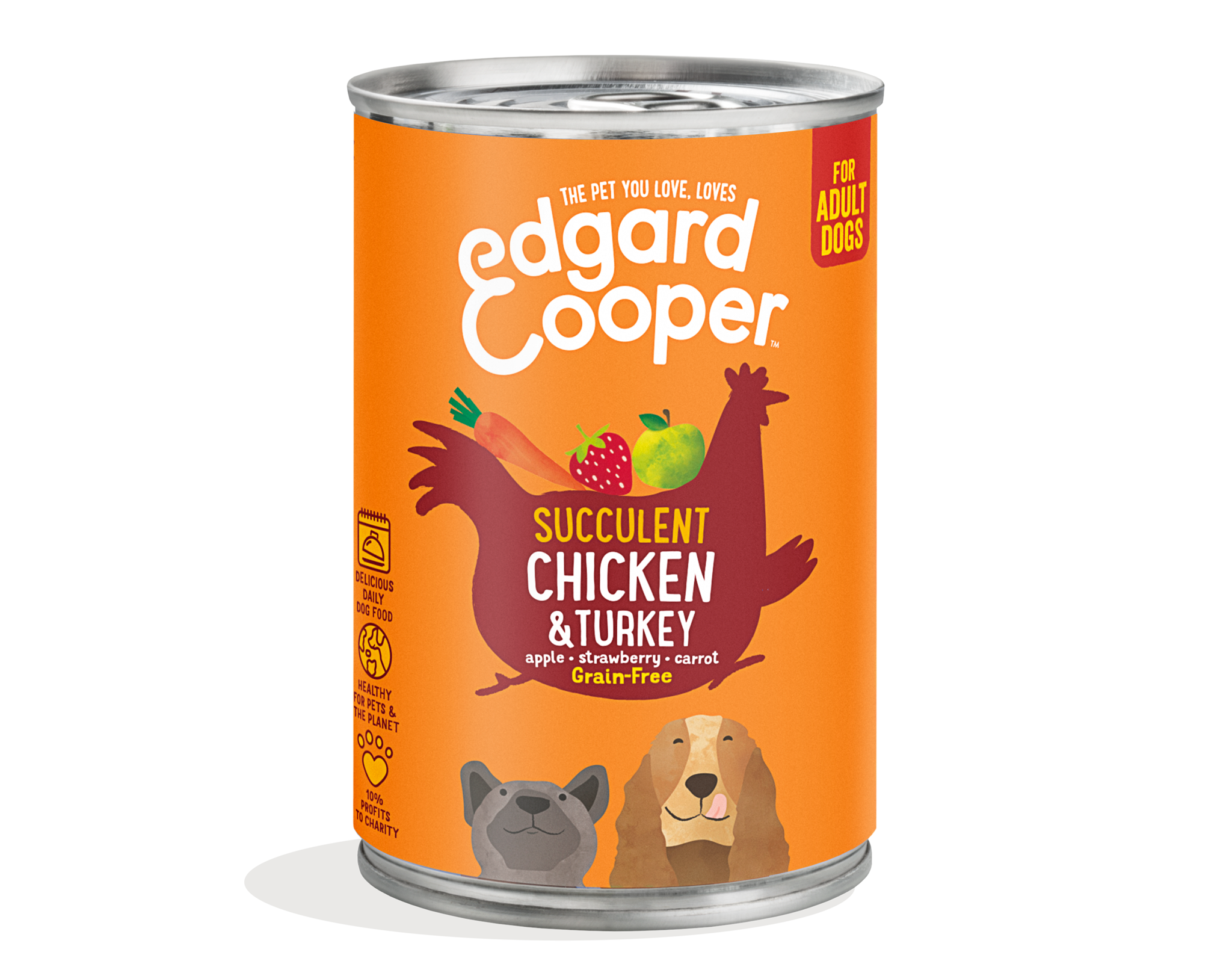 Edgard & Cooper Kip & Kalkoen Met Appel, Aardbei & Wortel 400G