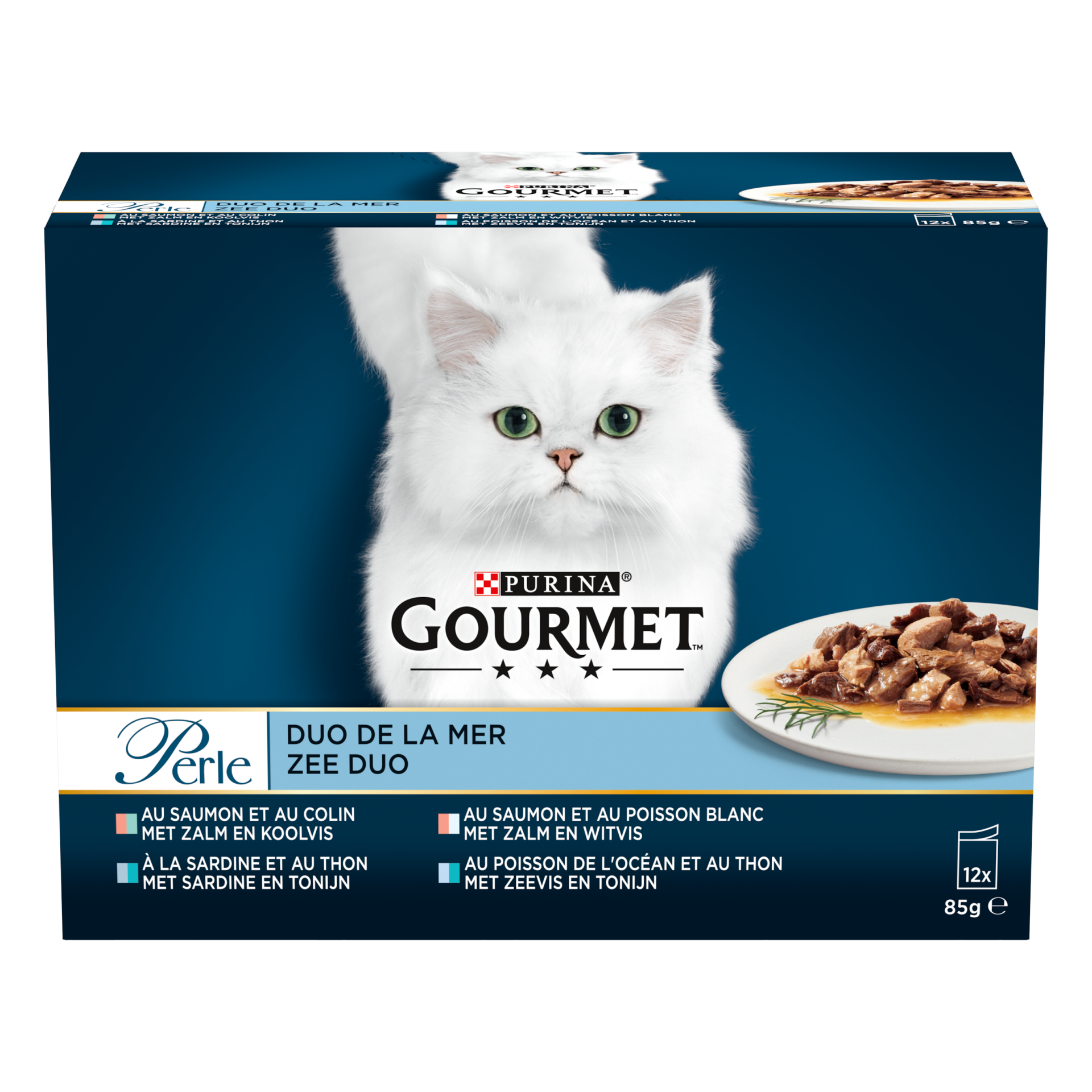 Gourmet Perle Chat Les Duos De La Mer  12X85G