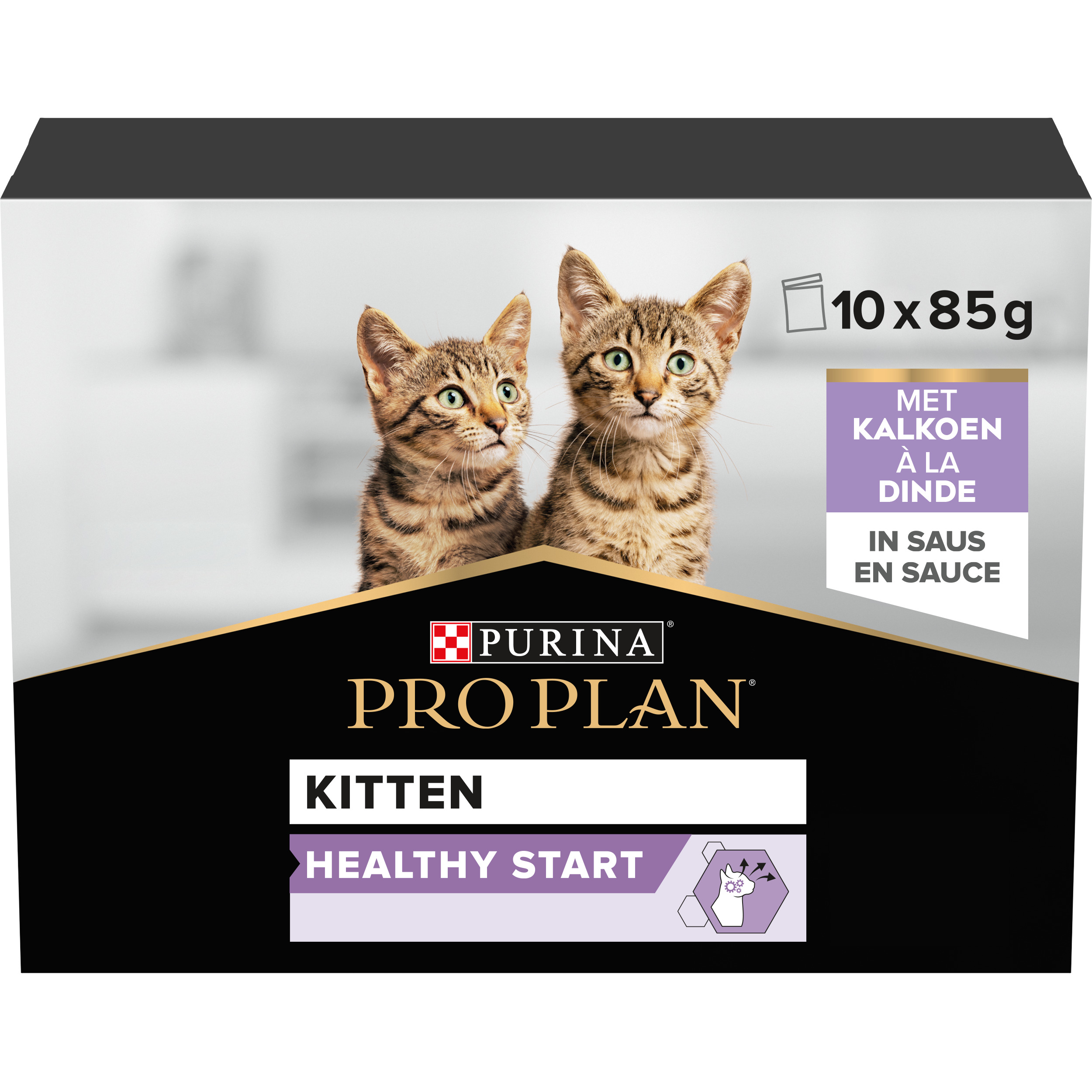 Pro Plan Sachet Fraicheur | Healty Start | Chat (Junior) | Dinde en sauce | 10X85g