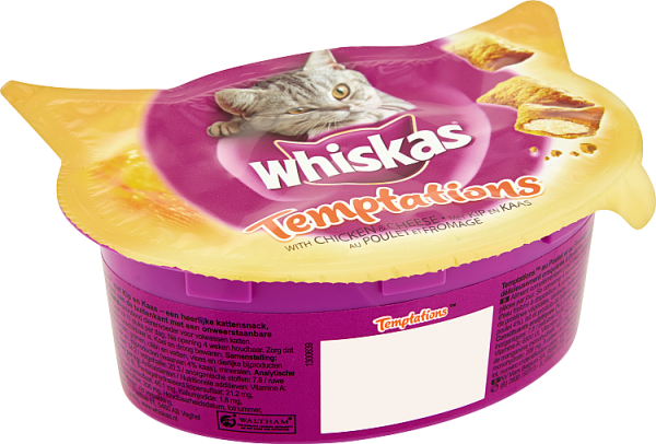 Whiskas Temptations Snacks Met Kip En Kaas 60 G