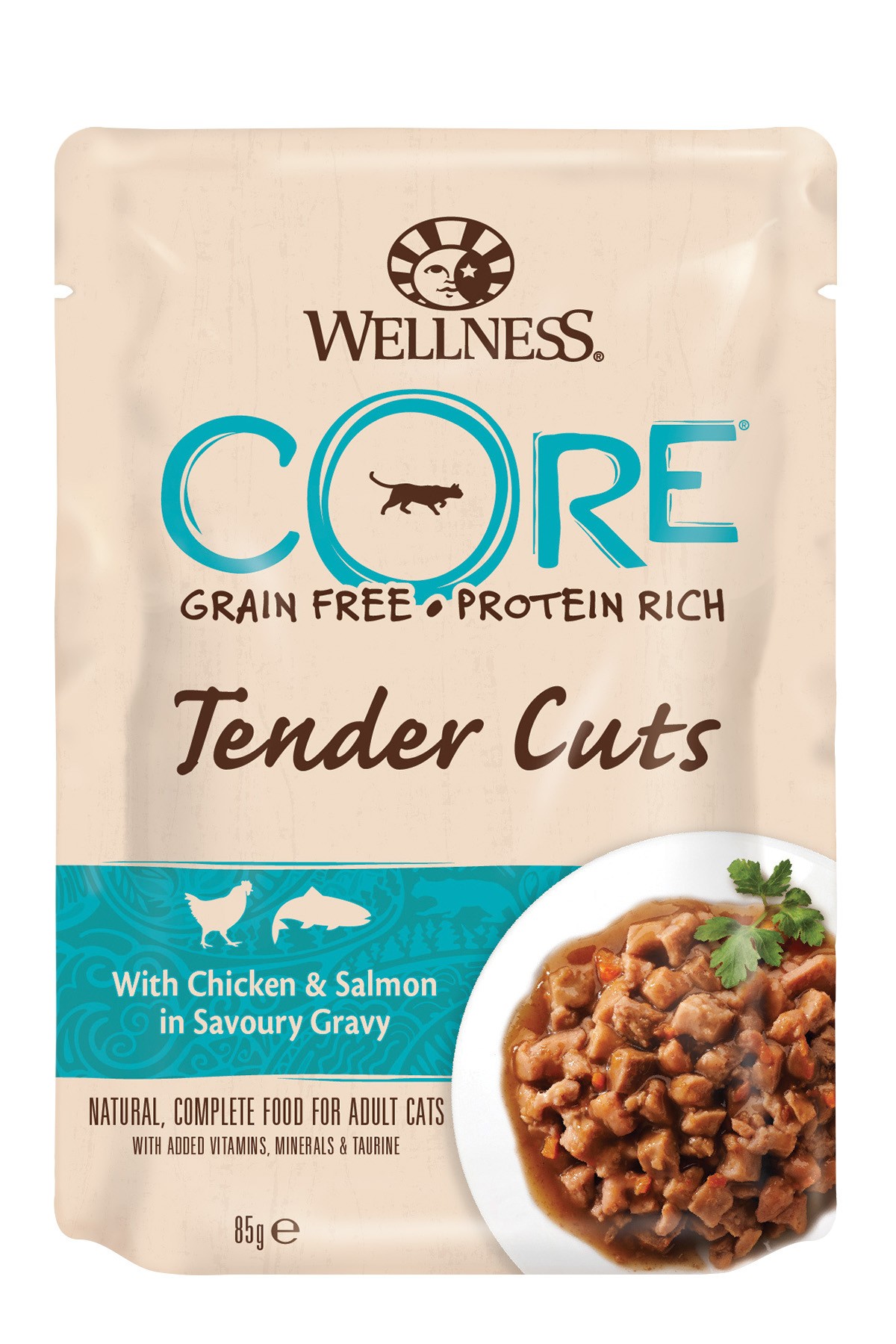 Wellness Core Grain Free Tender Cuts Kip & Zalm 85G Voor Kat