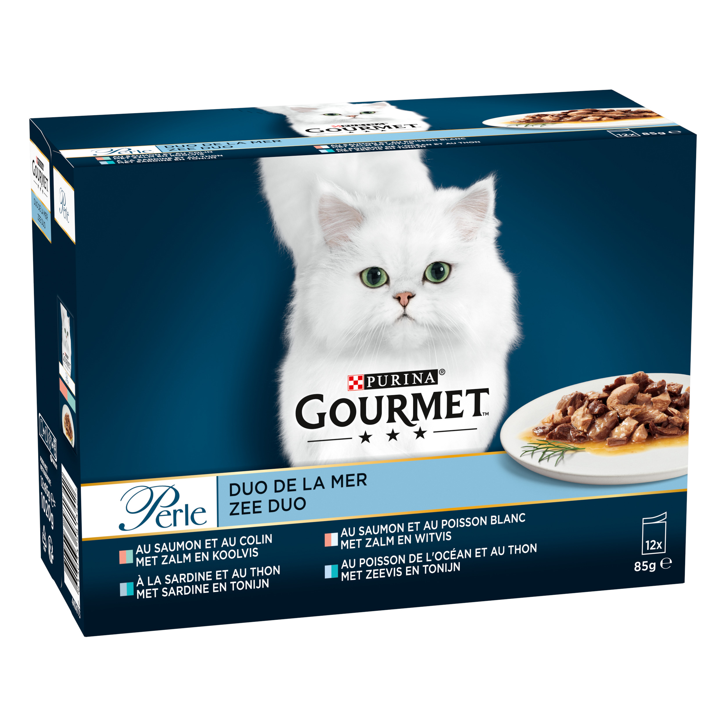 Gourmet Perle Chat Les Duos De La Mer  12X85G