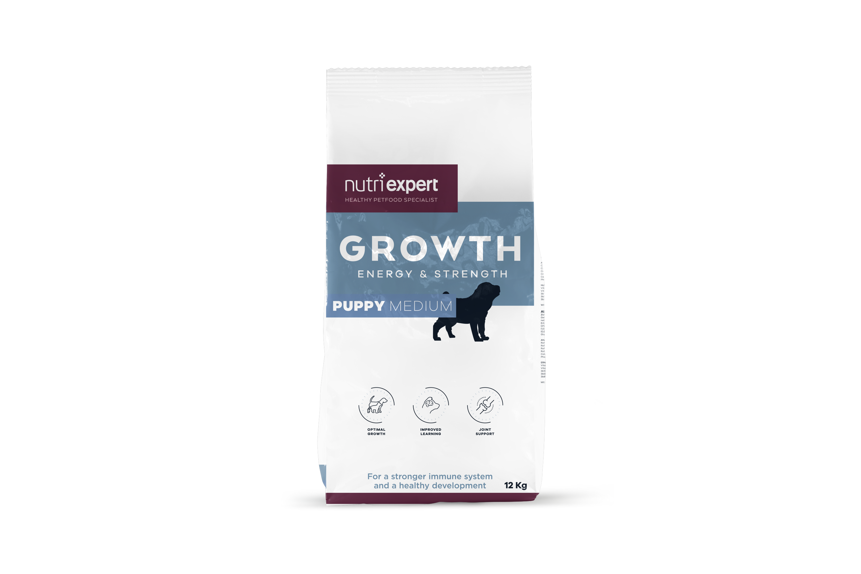 Nutri Expert Croquettes | Growth | Energy & Strength | Chien (Junior/ Moyen) | Poulet | 12kg