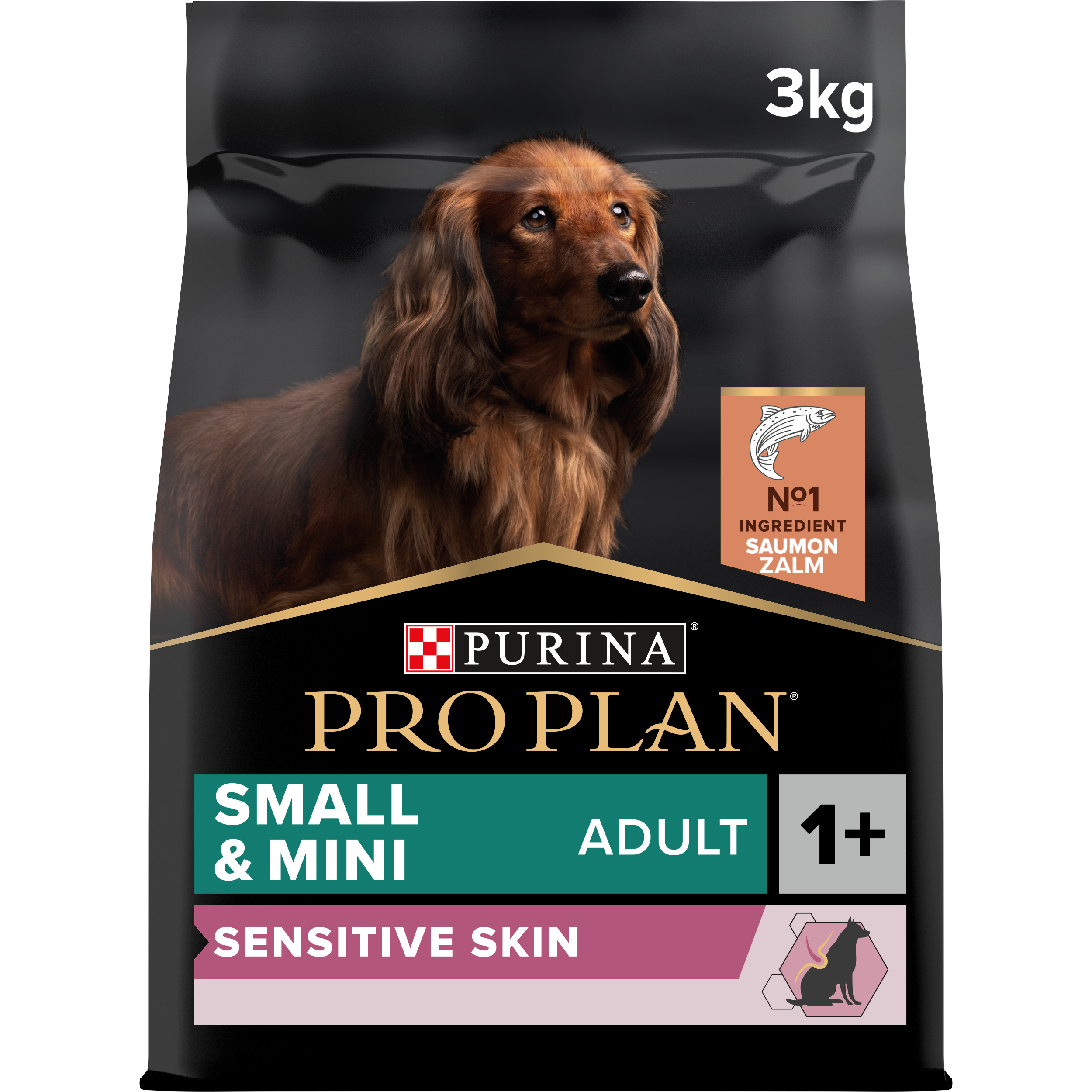 Pro Plan Croquettes | Sensitive Skin | Chien (Adulte / Mini & Petit) | Saumon | 3kg