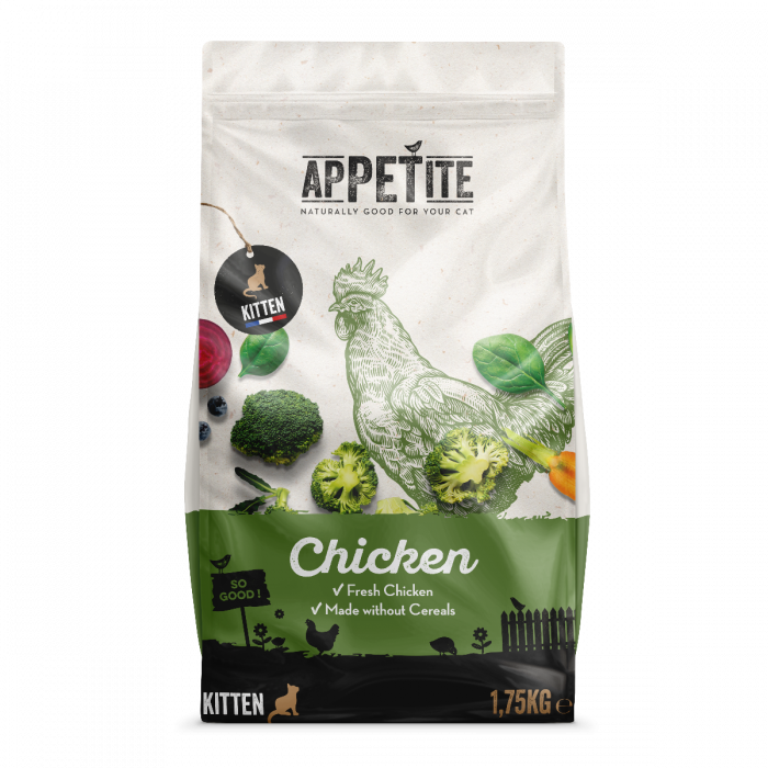 Appetite Croquettes | Sans Céréales | Au Poulet | Chat (Junior) | 1,75kg