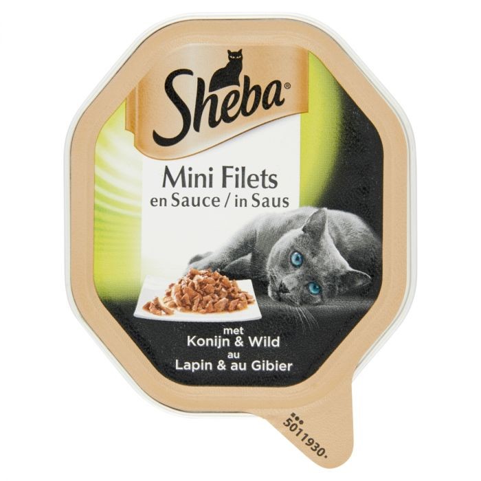 Sheba Chat Mini Filets Barquette En Sauce Au Lapin & Au Gibier 85 G