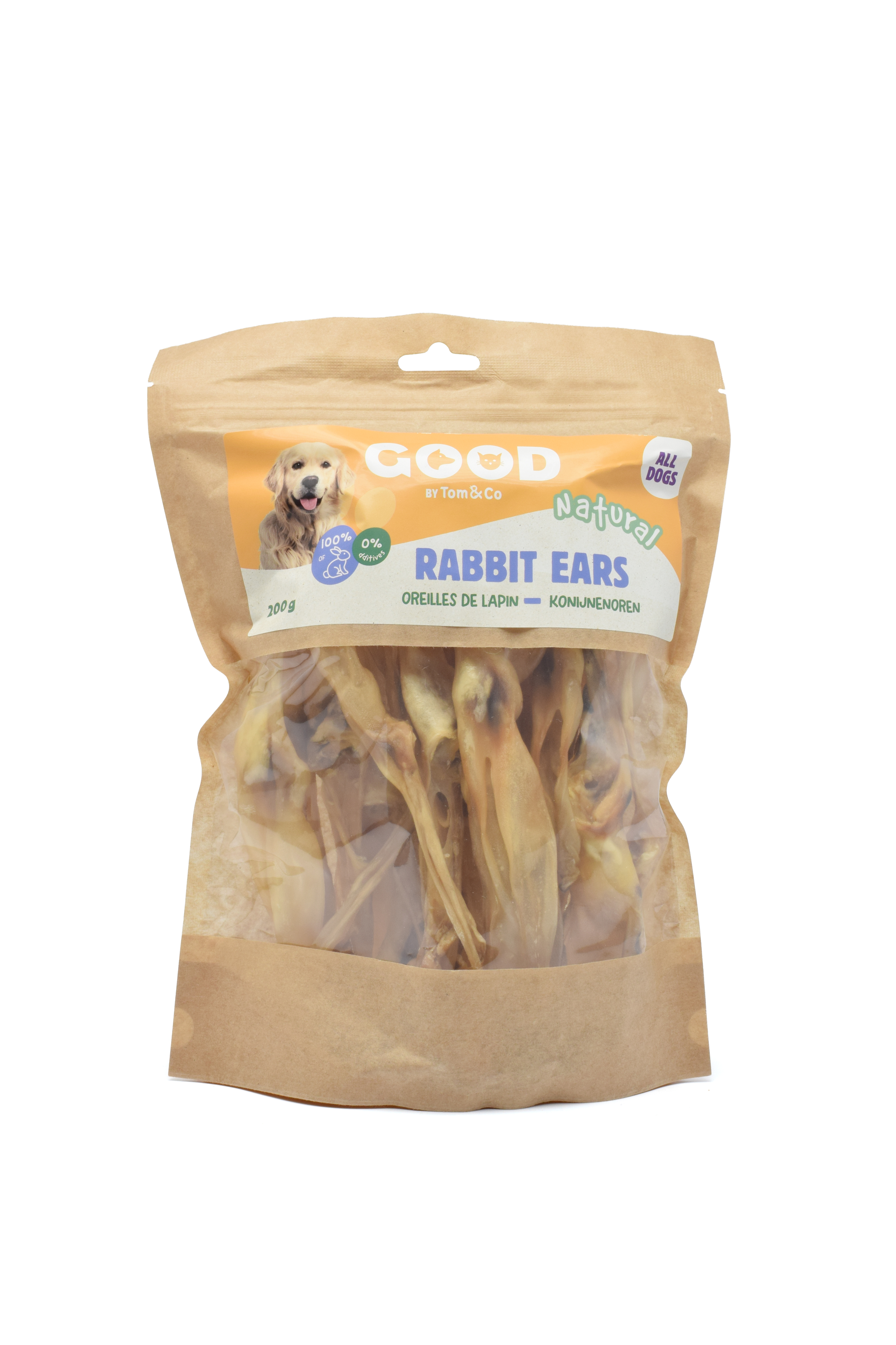 GOOD Snack naturel | CHIEN | OREILLES DE LAPIN | 200g