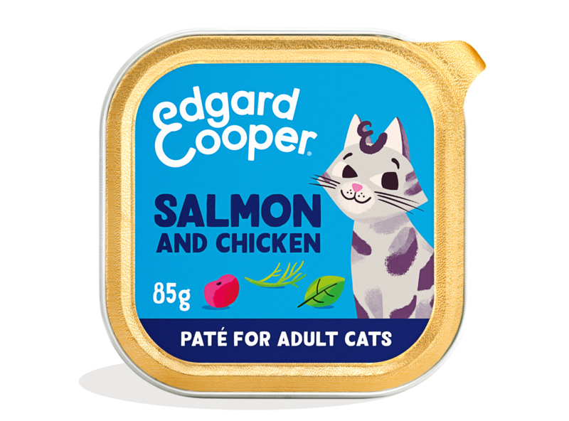 EDGARD&COOPER CHAT E ADULT PATE SAUMON/POULET 85G 