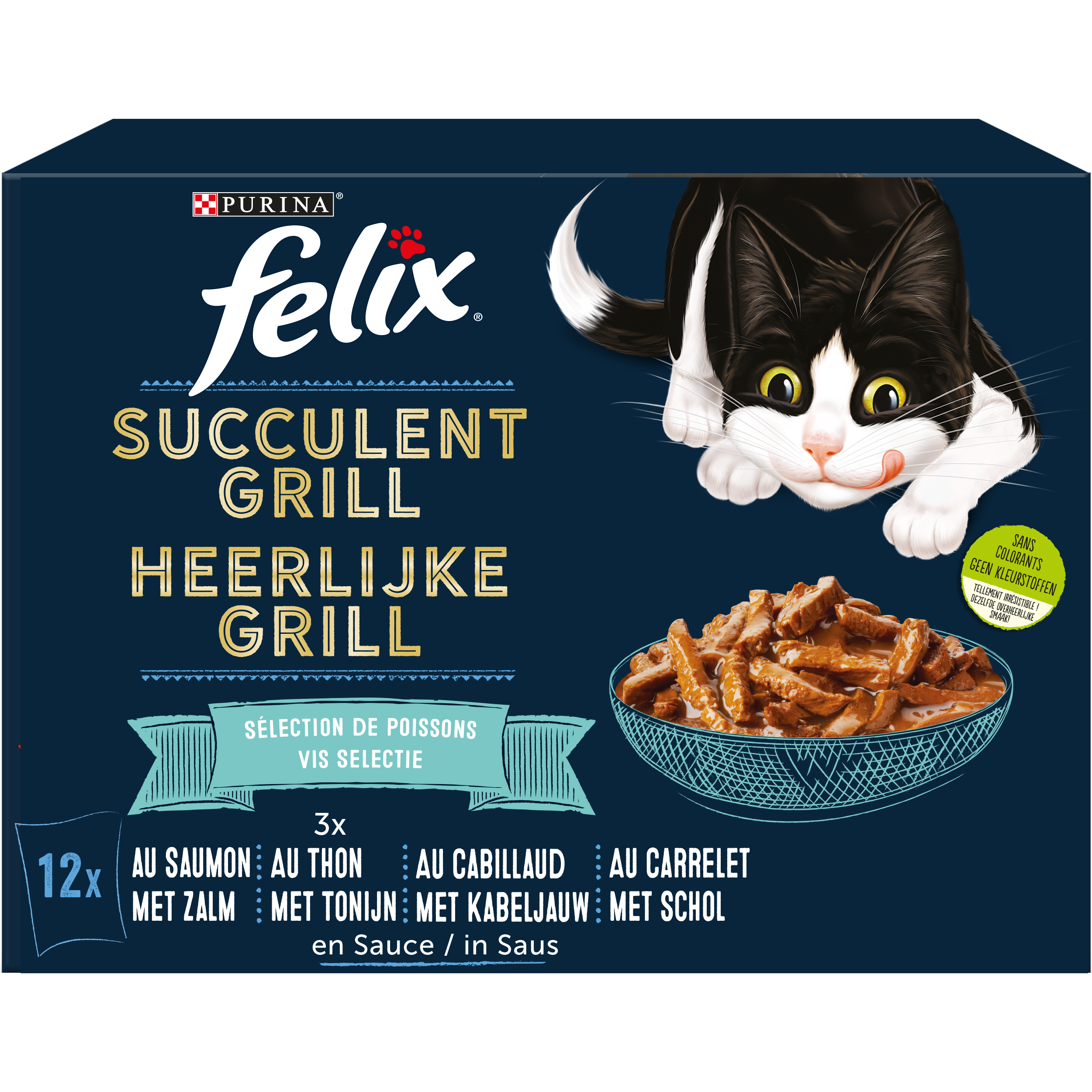 FELIX Succulent Grill 12x80g sélection de Poissons adult 