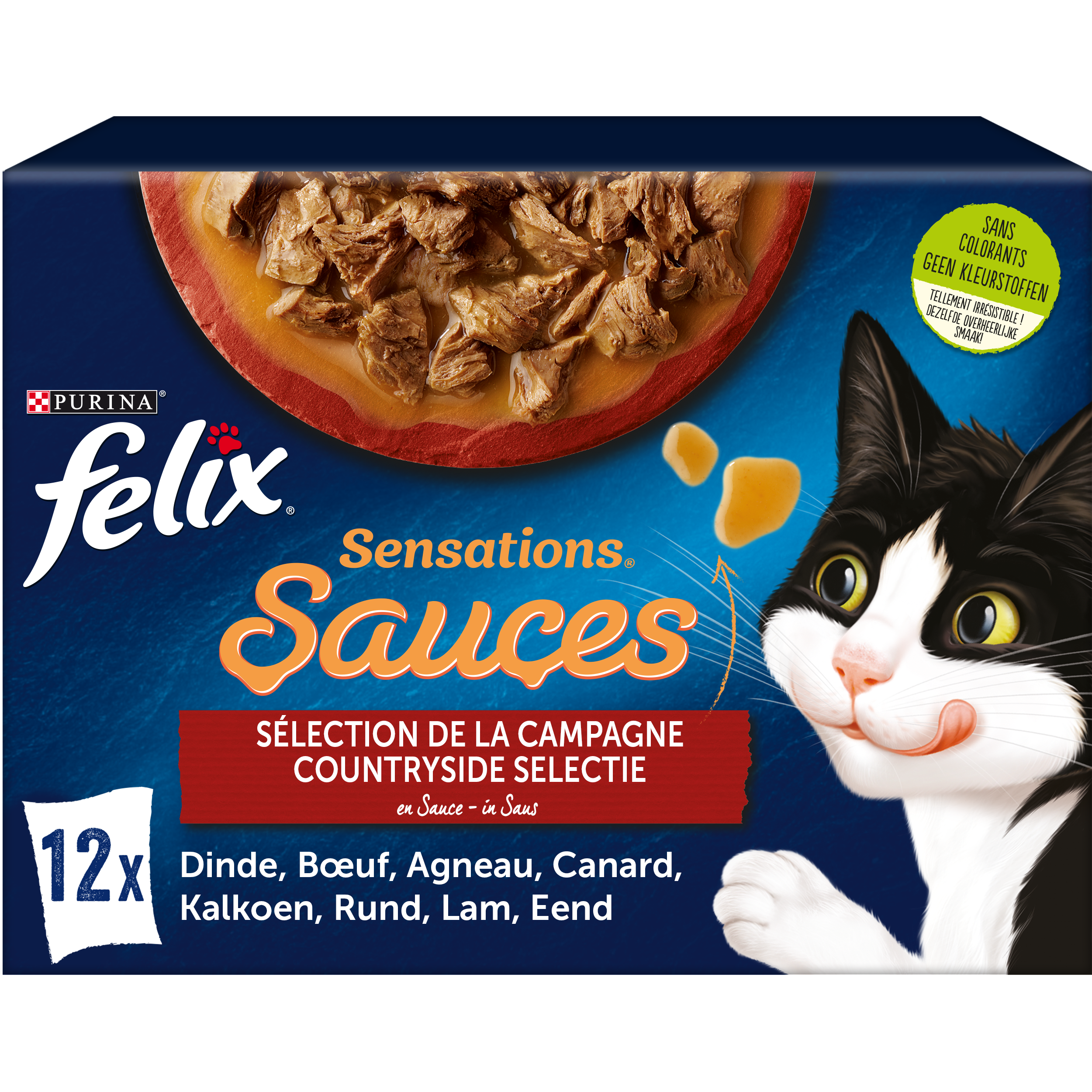 FELIX CHAT Sensations Sélection de la Campagne en Sauce 12x85g adult 