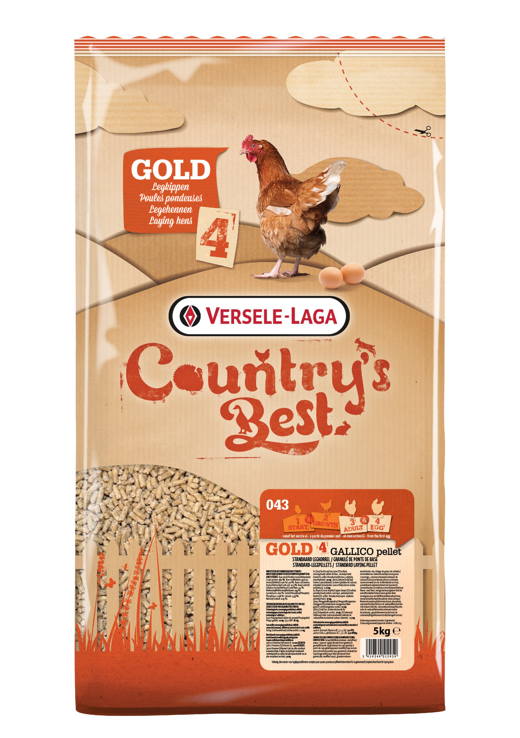 Versele Laga Country'S Best Gold 4 Gallico Pellet 5Kg 