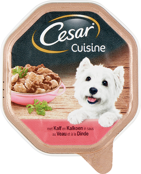 Cesar Hondenvoeding Cuisine Kuipje Met Kalf En Kalkoen In Saus 150 G