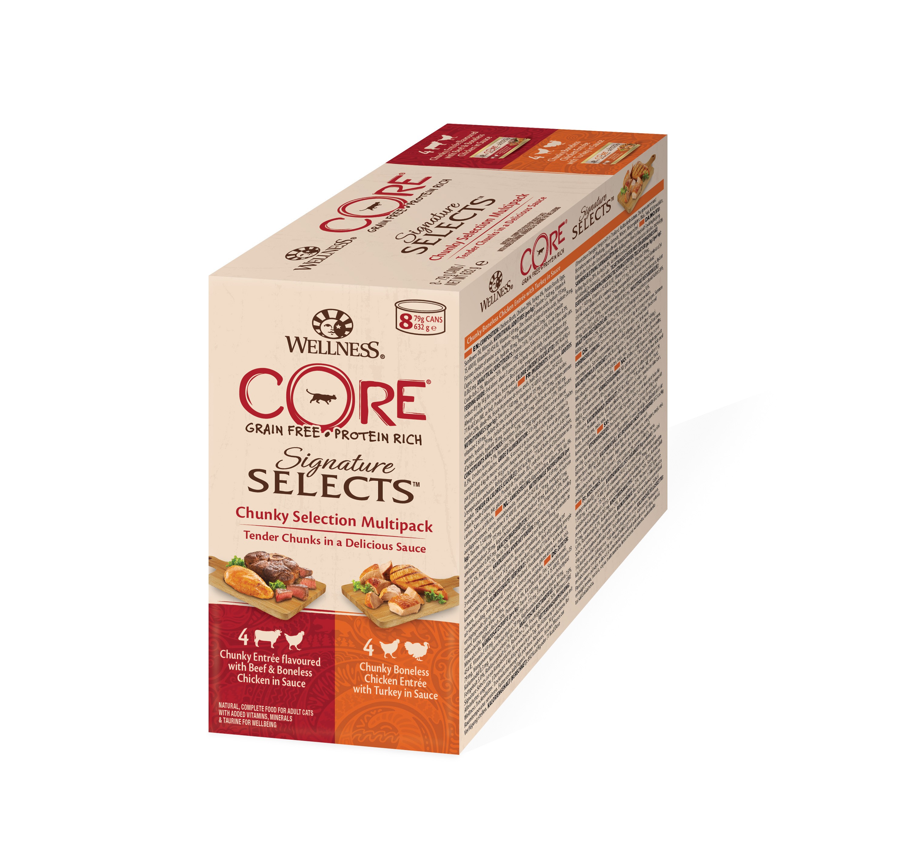 Wellness Core Grain Free Signature Selects Rund Saus Multipack 8X79G Voor Kat