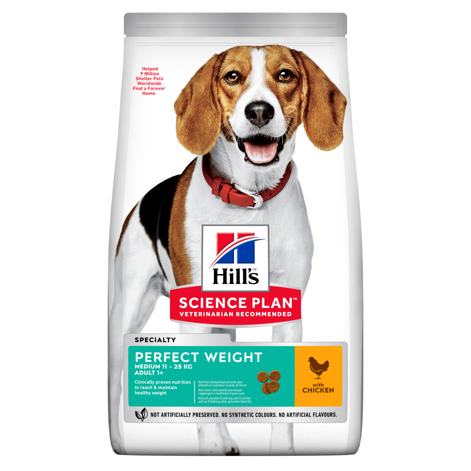 Hill's Science Plan Adult Perfect Weight croquettes pour chien au poulet 12 kg
