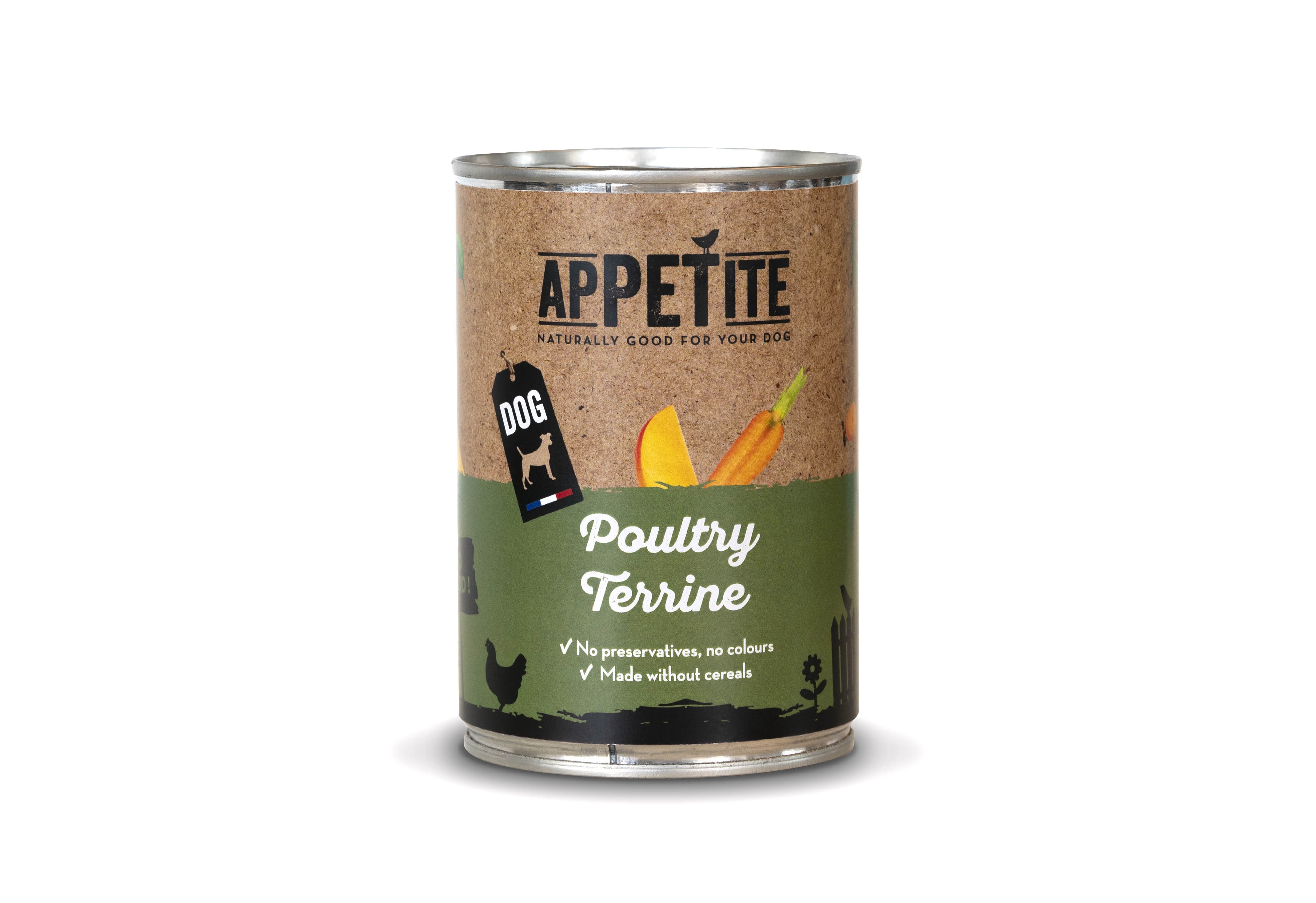 Appetite In Blik | Terrine Met Gevogelte | Hond (Adult) | 400g