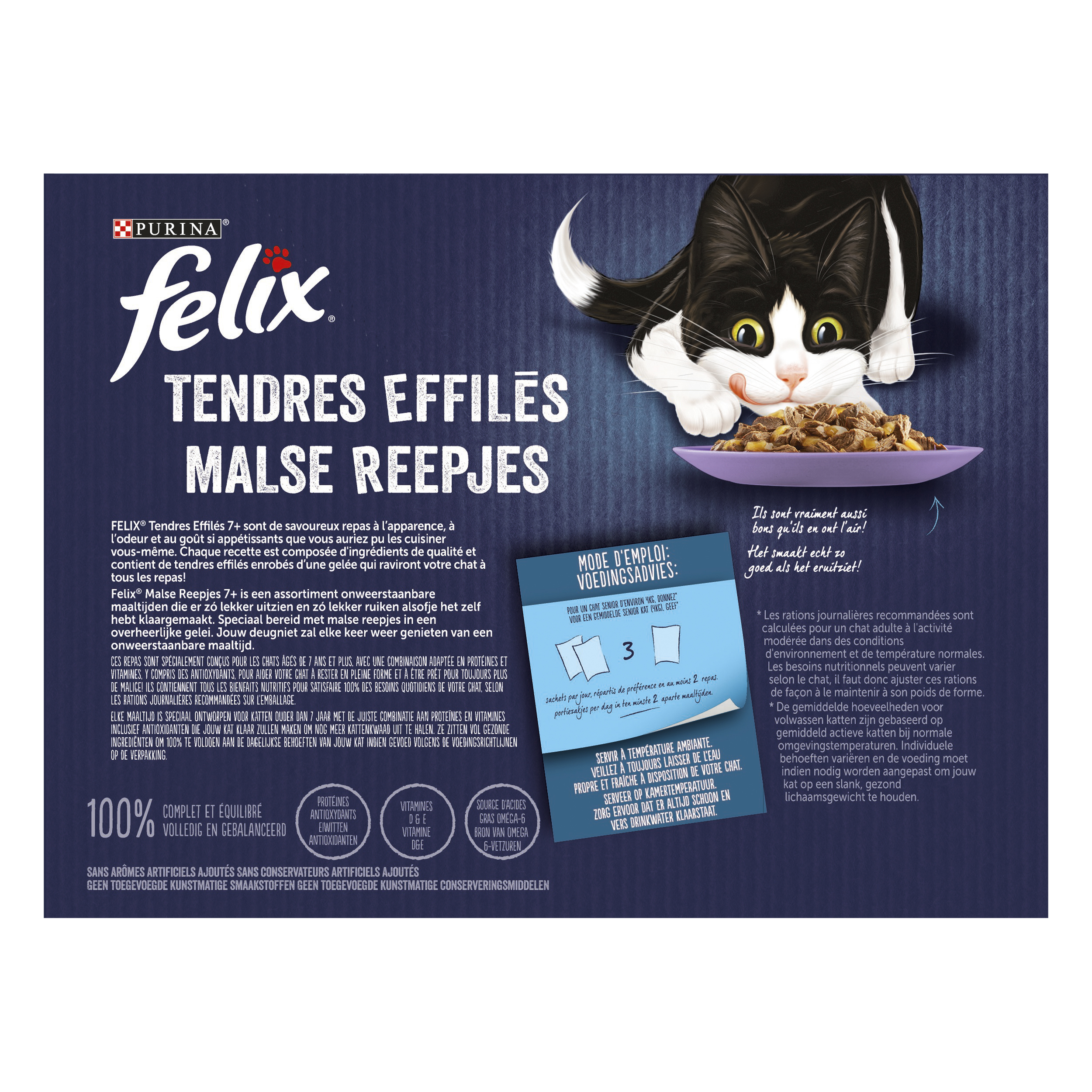 FELIX CHAT Tendres Effilés Senior Sélection Mixte en Gelée 12x85g senior 