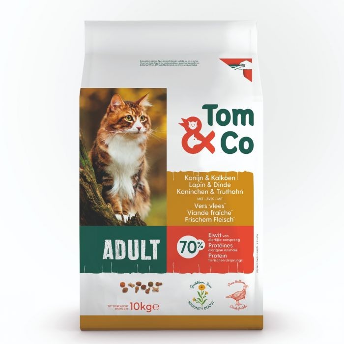 Tom&Co Croquettes Pour Chat Lapin & Dinde Adult 10Kg