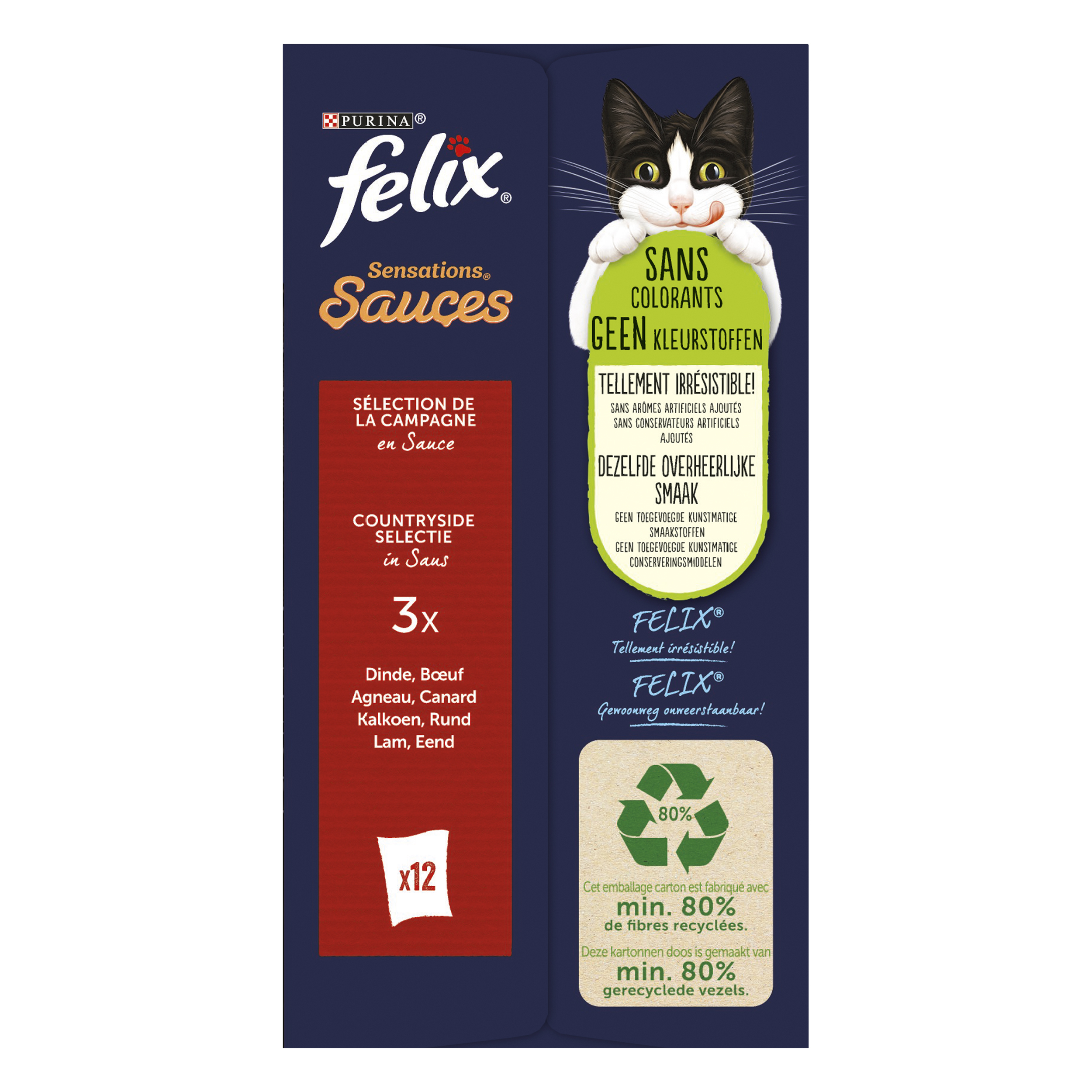 FELIX KAT Sensations Countryside Selectie in Saus 12x85g adult 