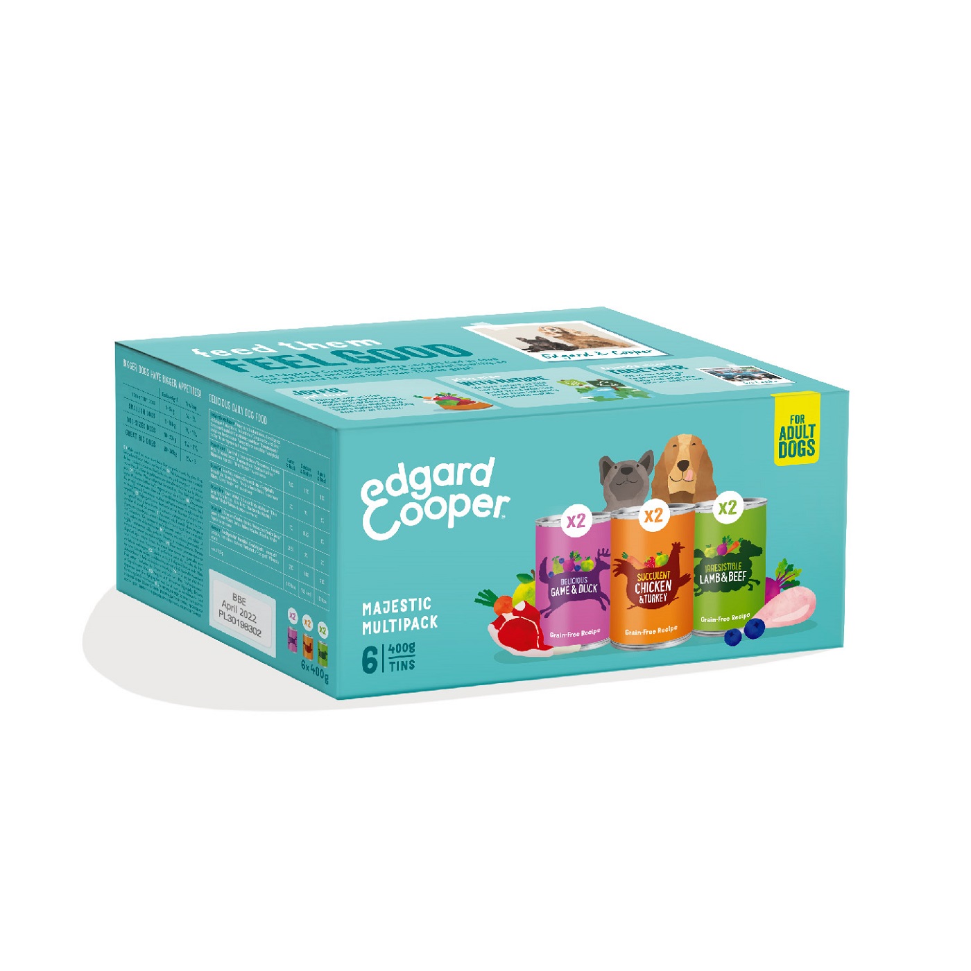 EDGARD&COOPER MP GF CHIEN AD AGNEAU GIBIER POULET 6X400G 