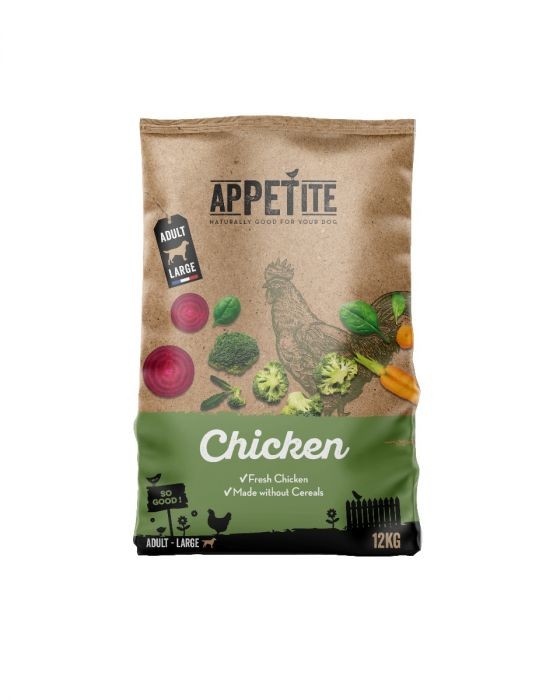 Appetite Croquettes | Sans Céréales | Au Poulet | Chien (Adulte/ Grande) | 12kg