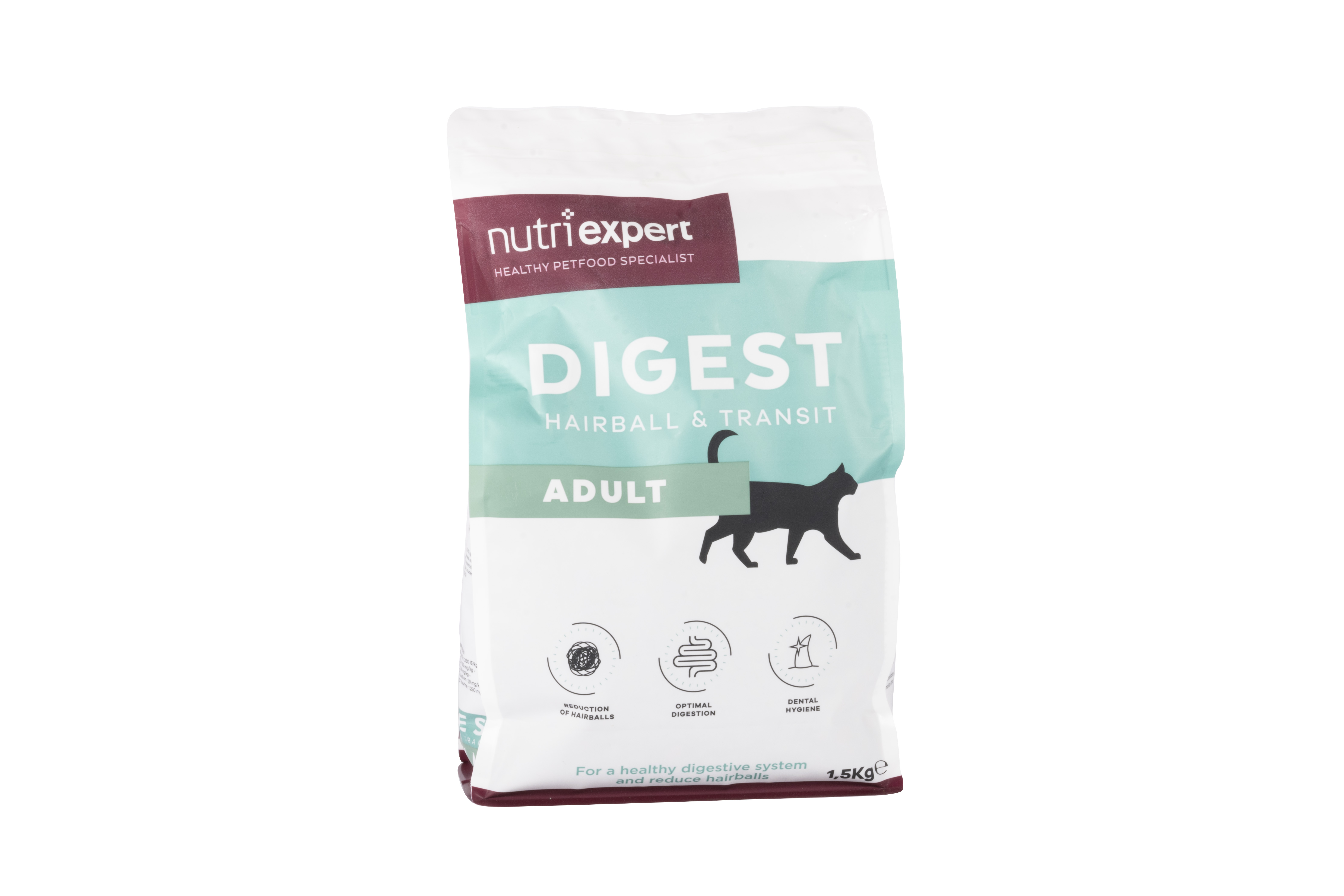 Nutri Expert Croquettes | Digest | Hairball & Transit | Chat (Adulte) | Saumon | 1,5kg