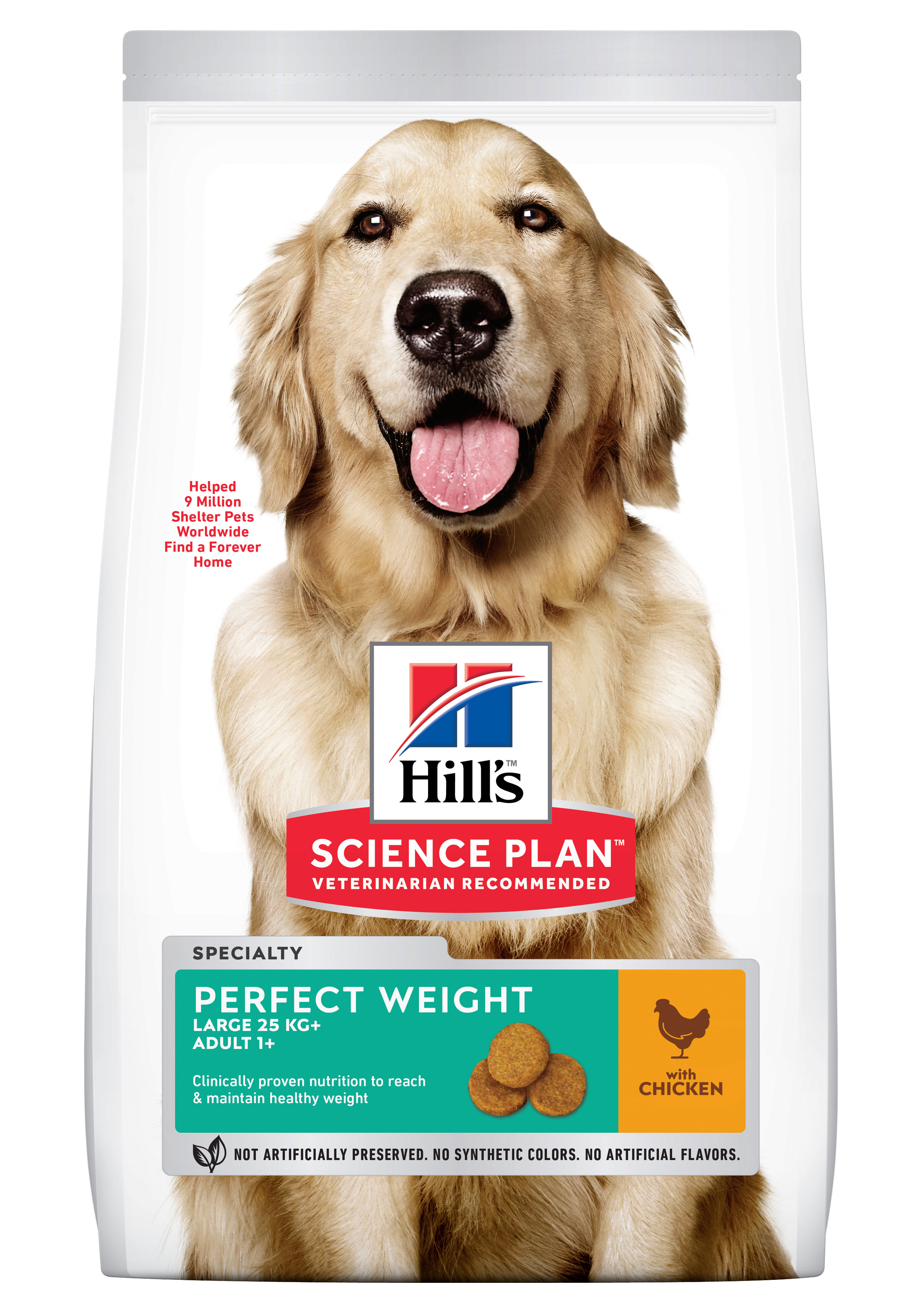 Hill's Science Plan Adult Perfect Weight croquettes pour grand chien au poulet 12 kg