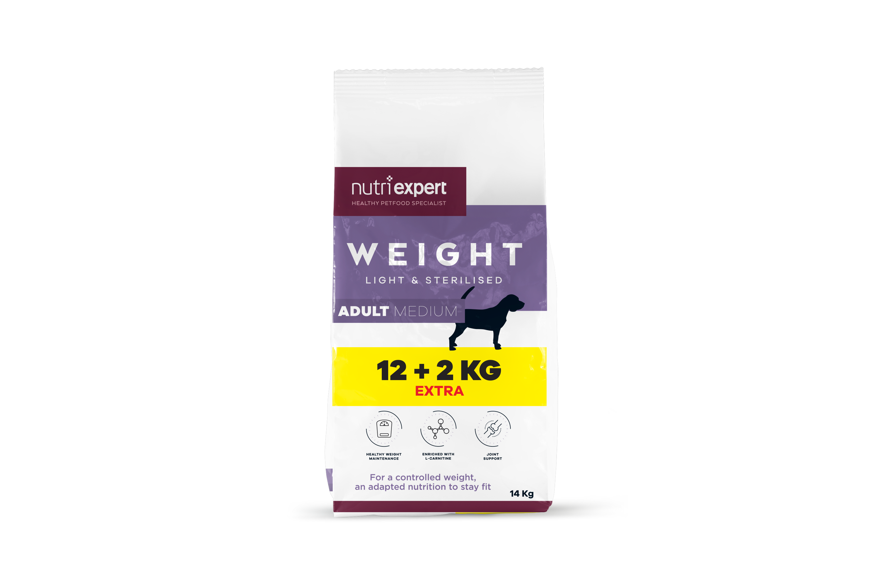 Nutri Expert Weight Kip Medium Breed adult Hond adult 12+2kg