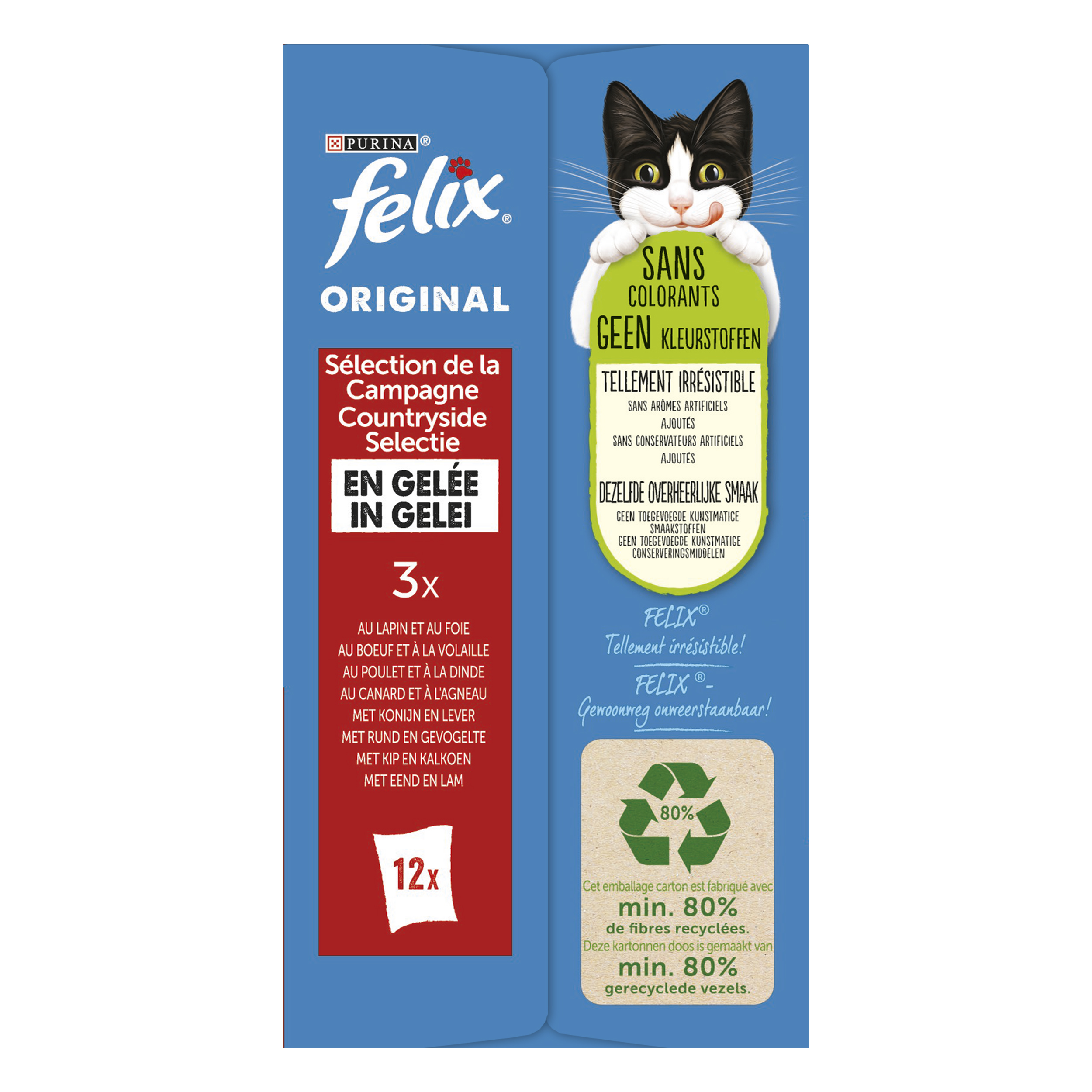 Pâtée pour chats adultes en gelée Felix 12x85g sur