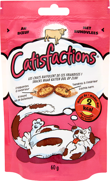 Catisfactions Snacks Met Rund 60 G