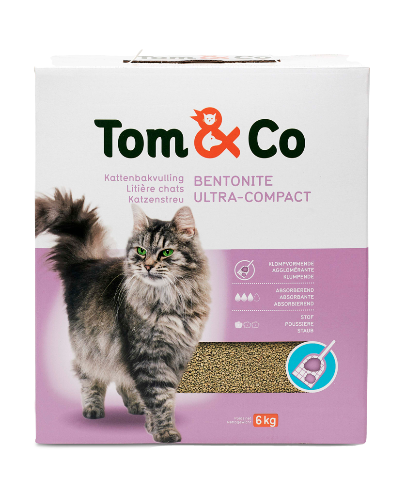 Litière Pour Chat Tom&Co Bentonite Ultra Compact 6kg 