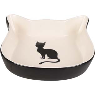 GAMELLE CHAT NALA TDC CERAM NOIR-BLANC 220/12.5