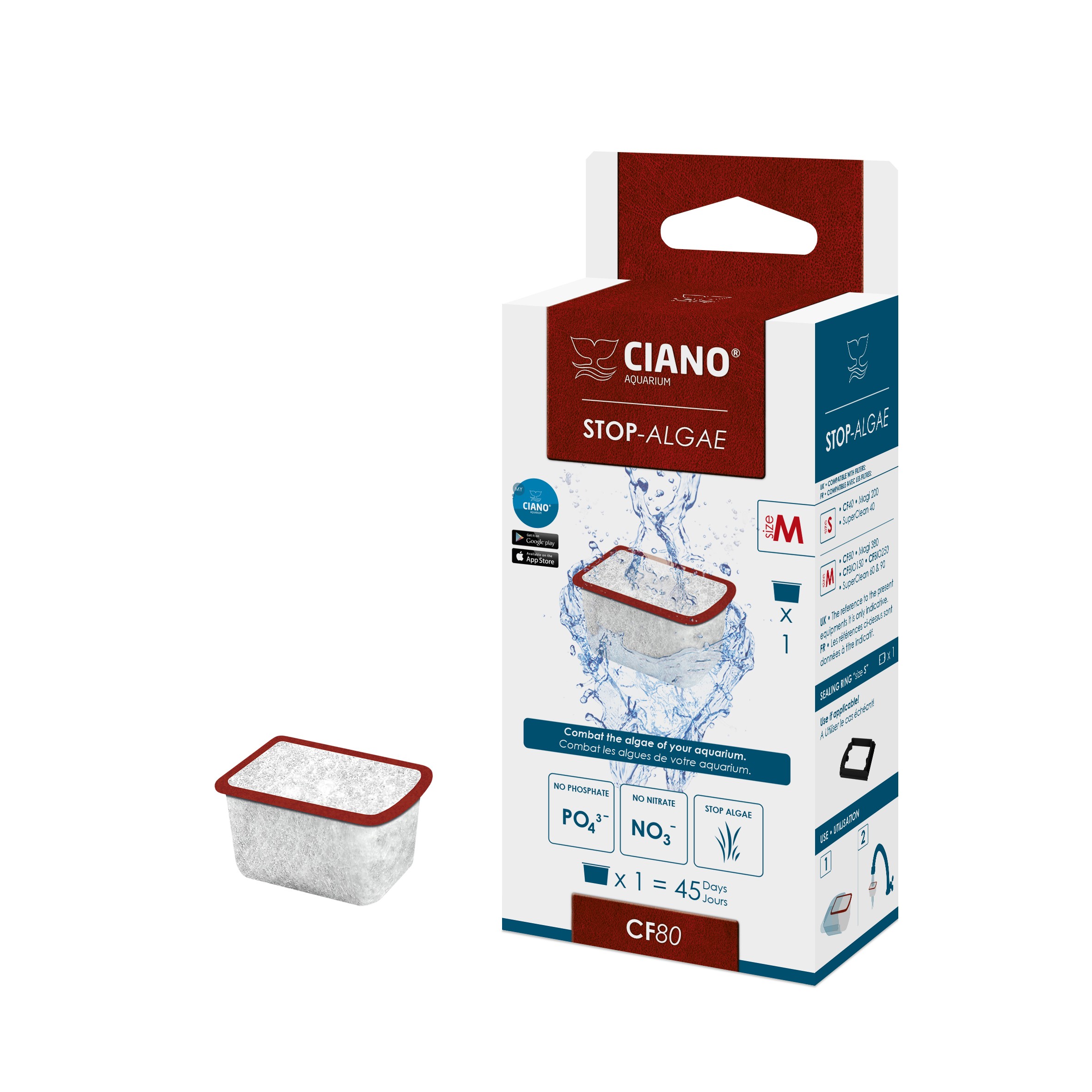 Ciano Stop-Algae Medium 1Pc 4,6X3,6X3,1Cm Rouge