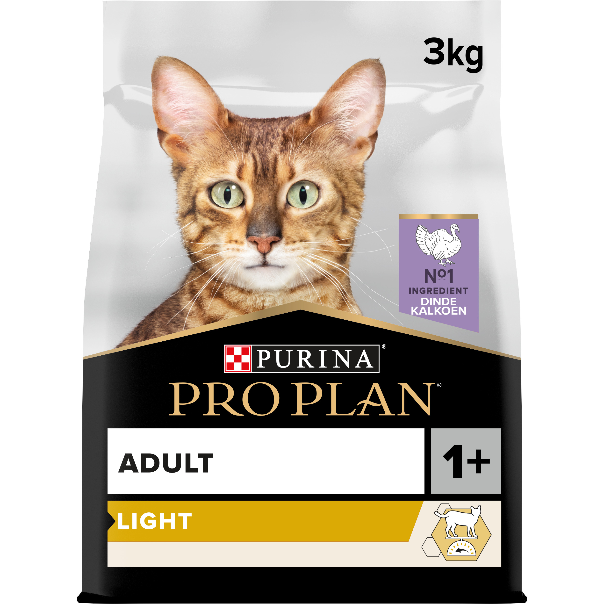 Pro Plan Croquettes | Light | Chat (Adulte) | Dinde | 3kg