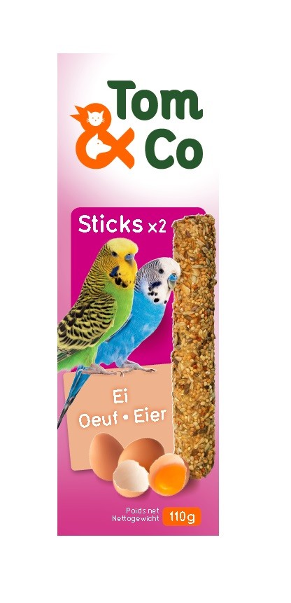 Tom&Co Sticks Perruches Oeuf 2X55G