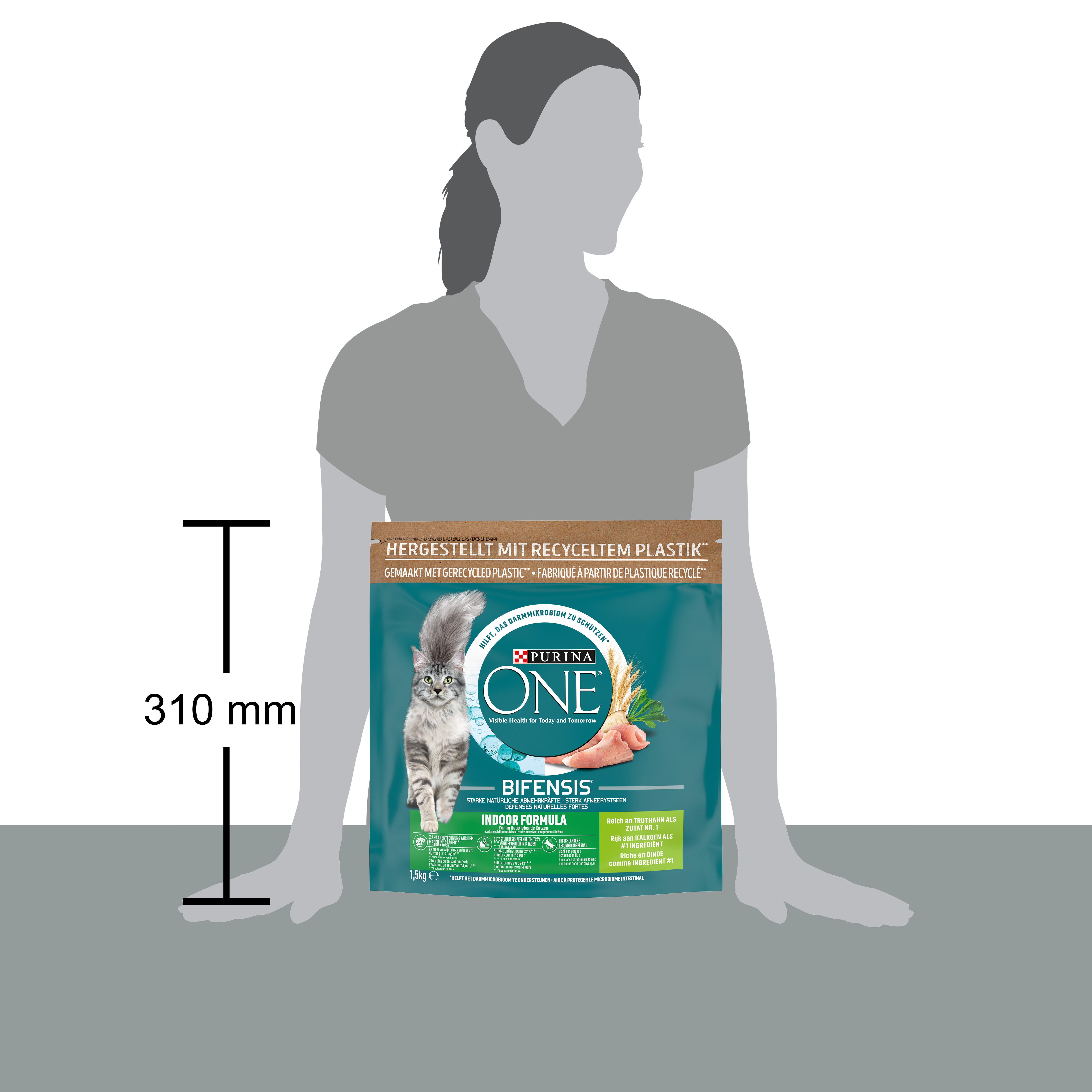 Purina ONE Bifensis Kattenvoeding Adult Indoor Brokjes met Kalkoen 1,5kg