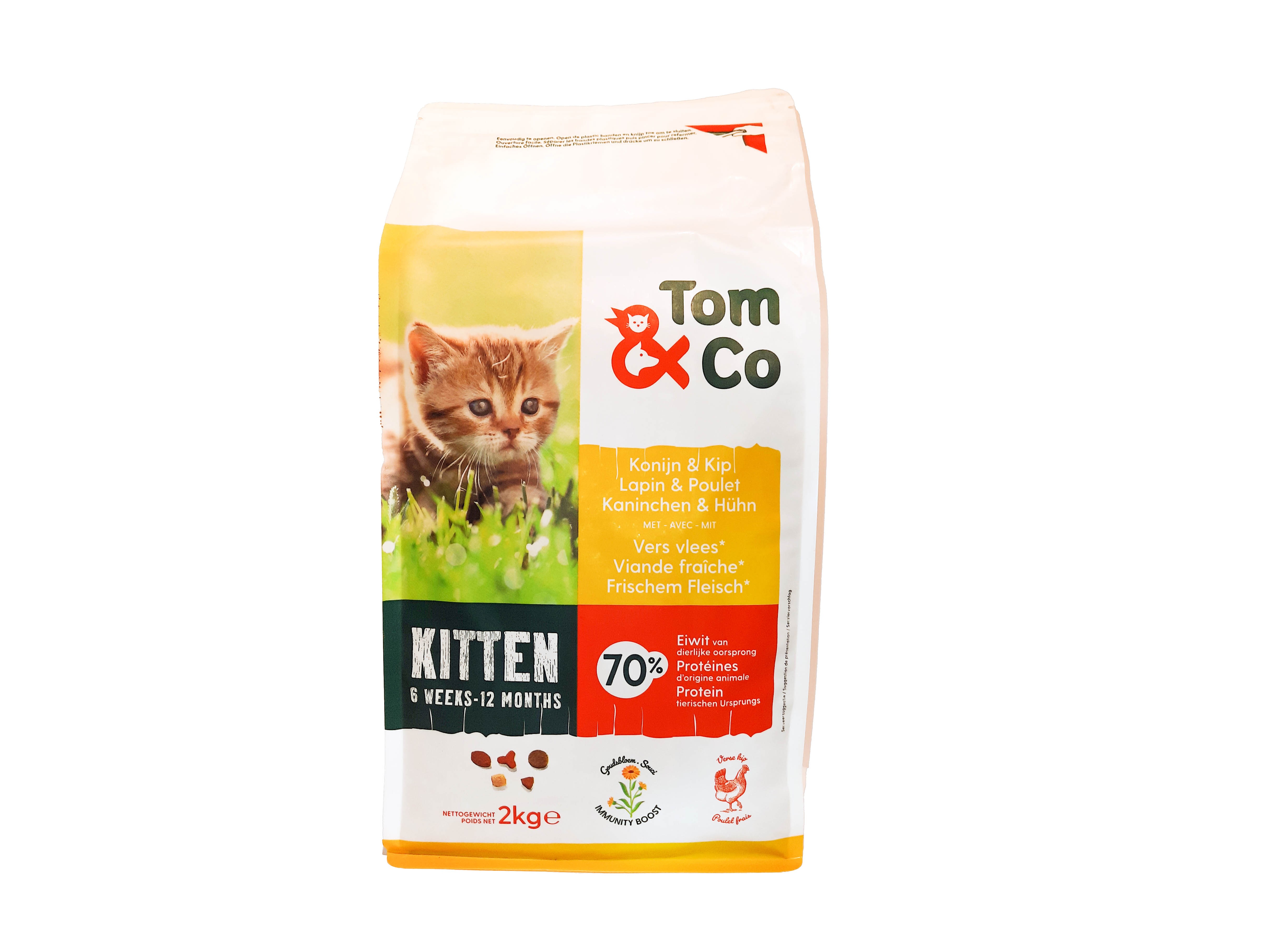 Tom&Co Croquettes Lapin & Poulet Pour Chaton 2Kg