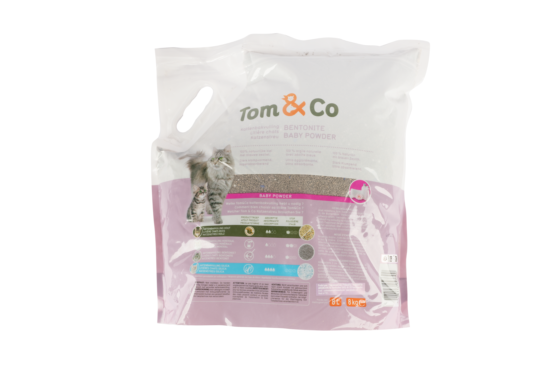 Litière Pour Chat Tom&Co Baby Powder 8kg