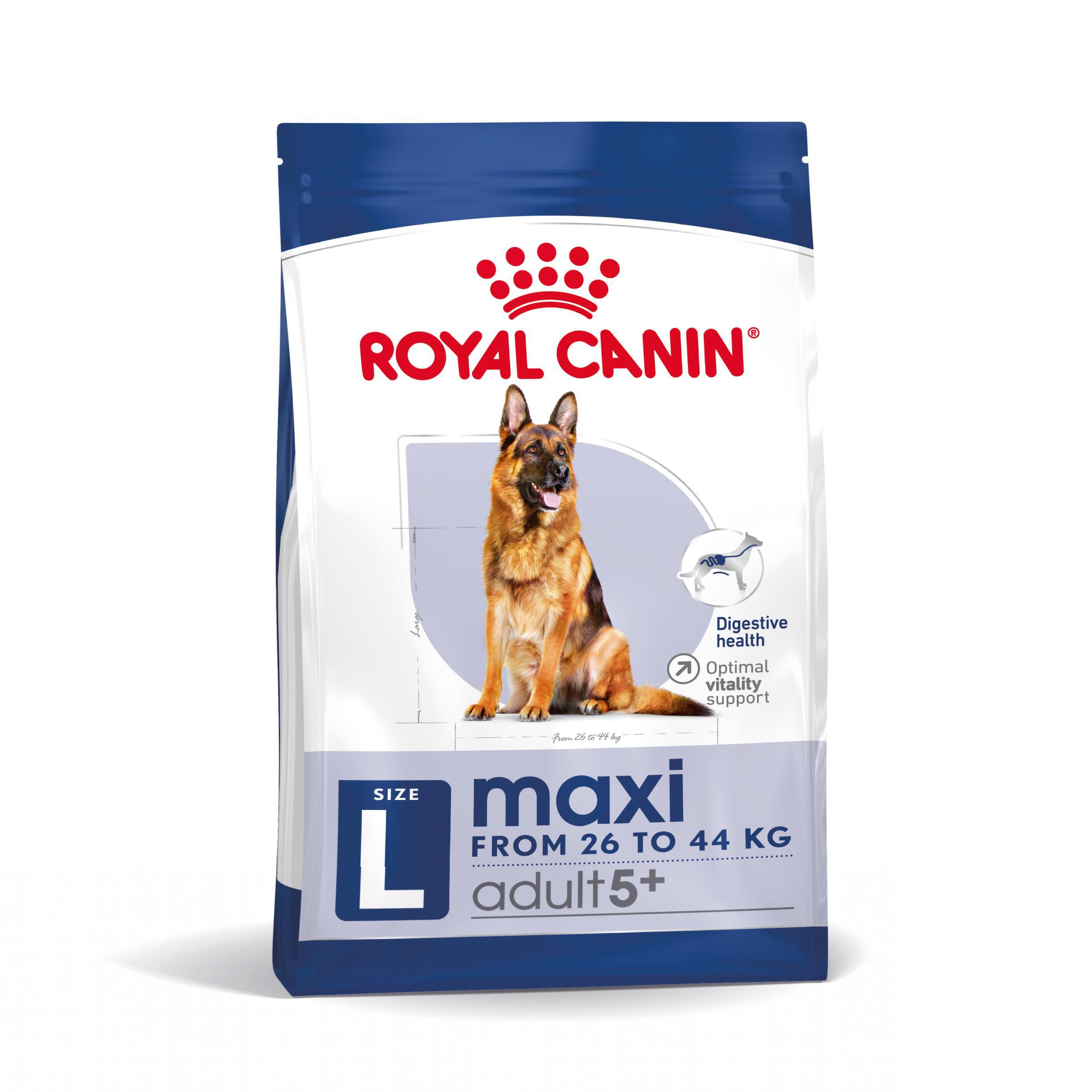 Royal Canin Maxi Adult 5+ - Aliment pour chiens adultes de grandes races (de 26 à 44 kg) - À partir de 5 ans - 15kg