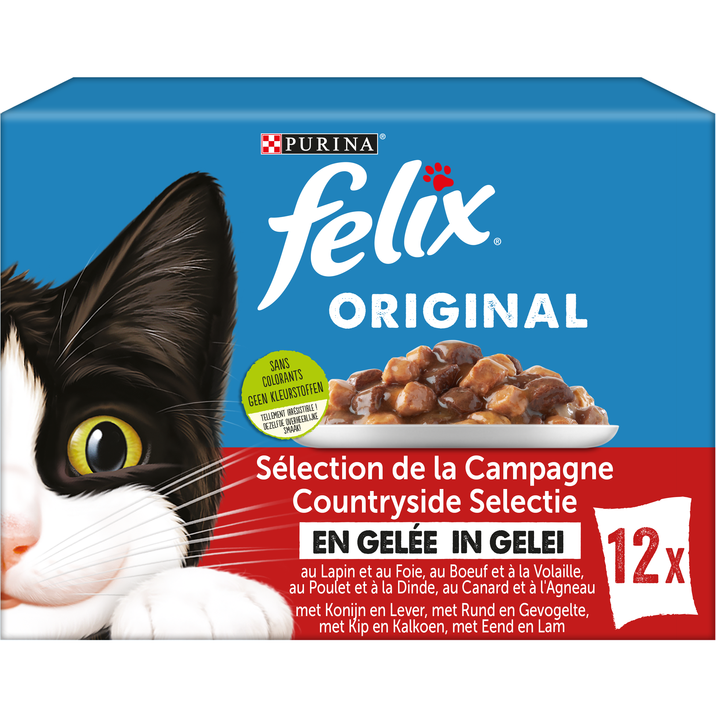 FELIX CHAT Original Sélection de la Campagne en Gelée 12x85g adult 