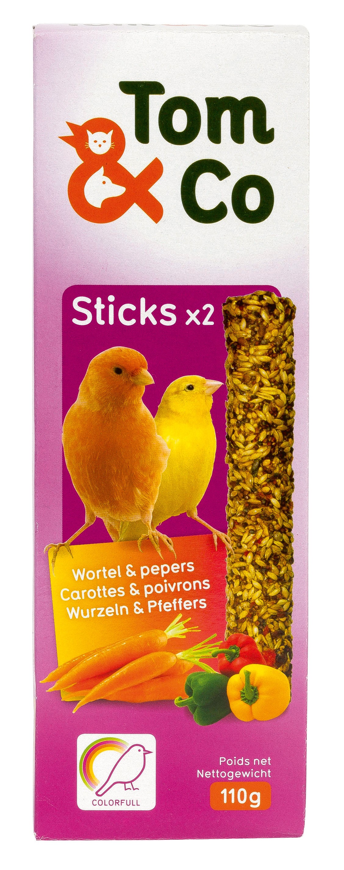 Tom&Co Sticks Canari Carrottes&Poivrons 2X55G